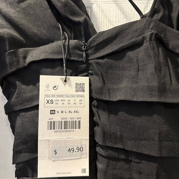 Zara Black Draped Dress - Picture 5 of 7